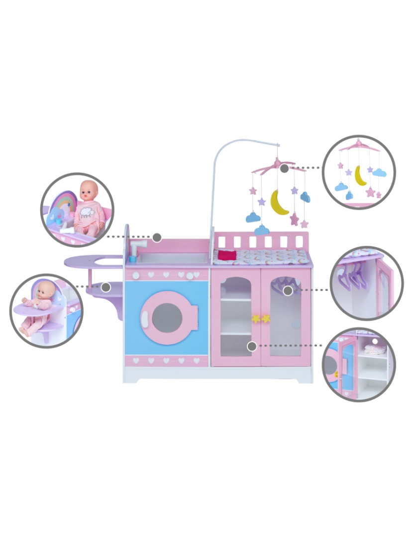 imagem de Olivia's Little World Por Teamson Kids De madeira 6-em-1 Baby Doll Chang Station5