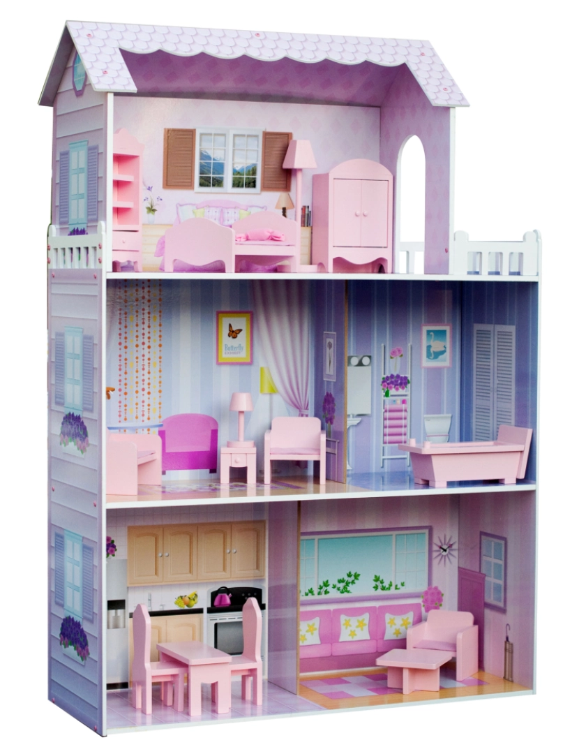 Olivia's Little World - Olivia's Little World Dreamland Tiffany Dollhouse com 12 Acessórios