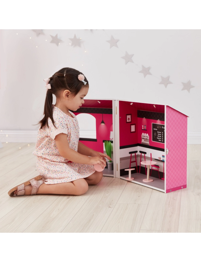 imagem de Olivia's Little World - Dreamland City Café Doll House - Rosa / Branco / Preto2