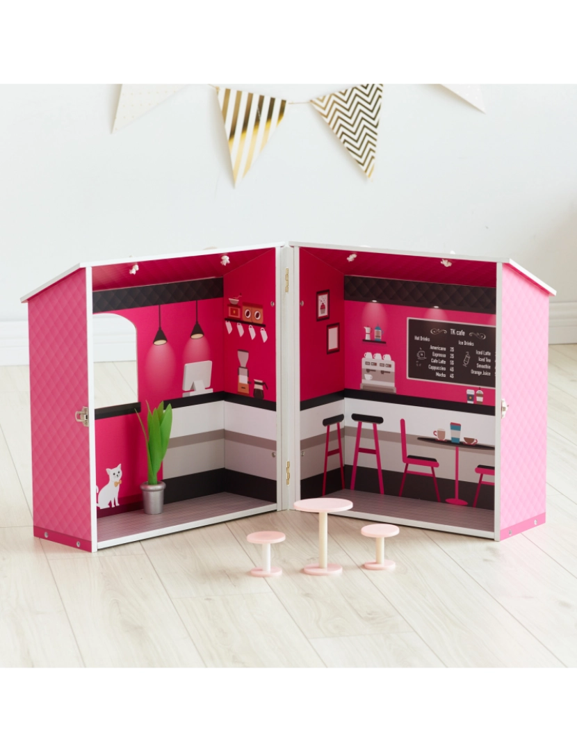 imagem de Olivia's Little World - Dreamland City Café Doll House - Rosa / Branco / Preto3