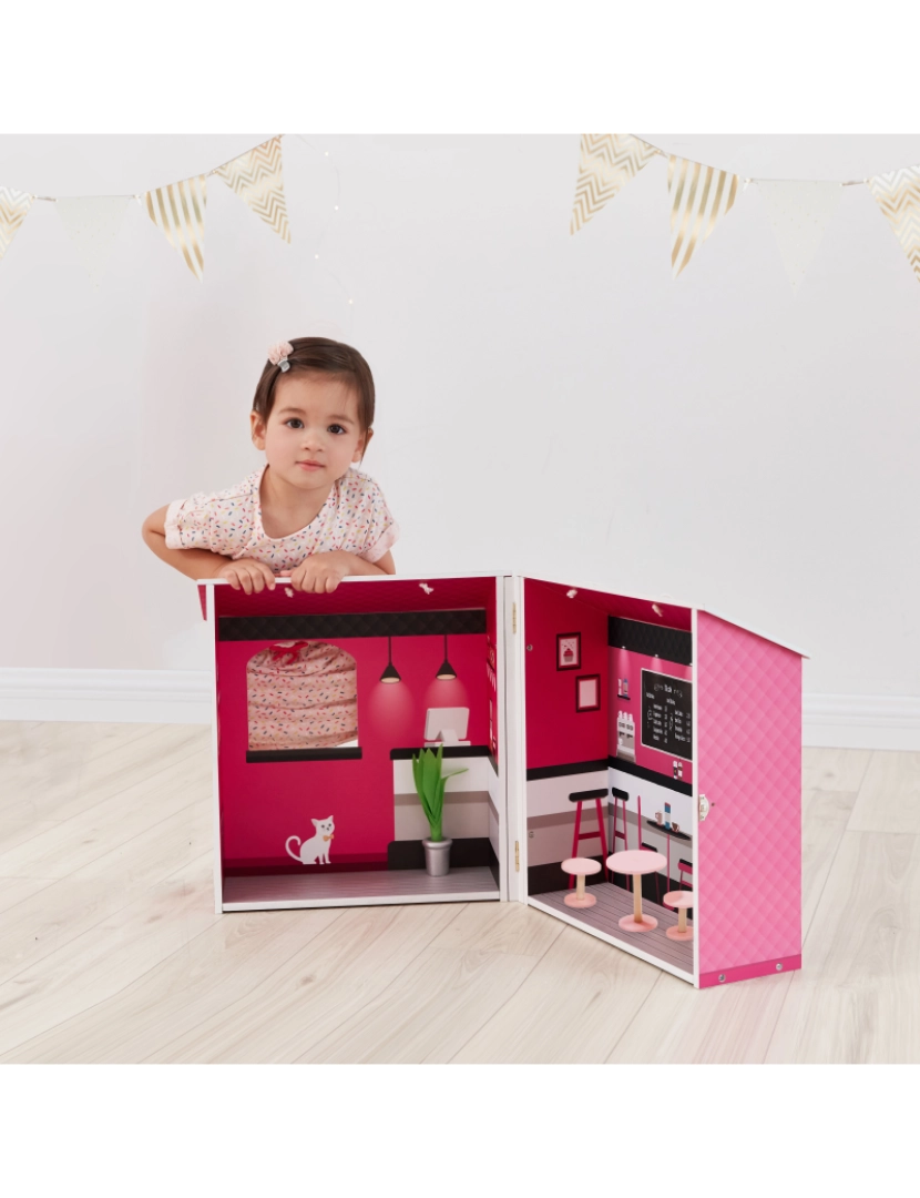 imagem de Olivia's Little World - Dreamland City Café Doll House - Rosa / Branco / Preto4