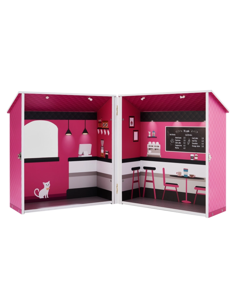 imagem de Olivia's Little World - Dreamland City Café Doll House - Rosa / Branco / Preto5