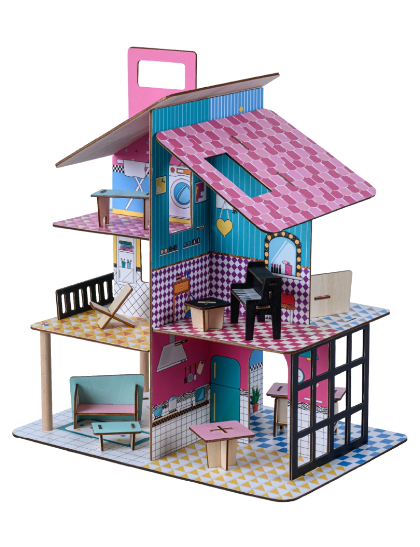 Olivia's Little World - Teamson Kids 360 Pop Dollhouse Com 12 Acessórios, Multicolor