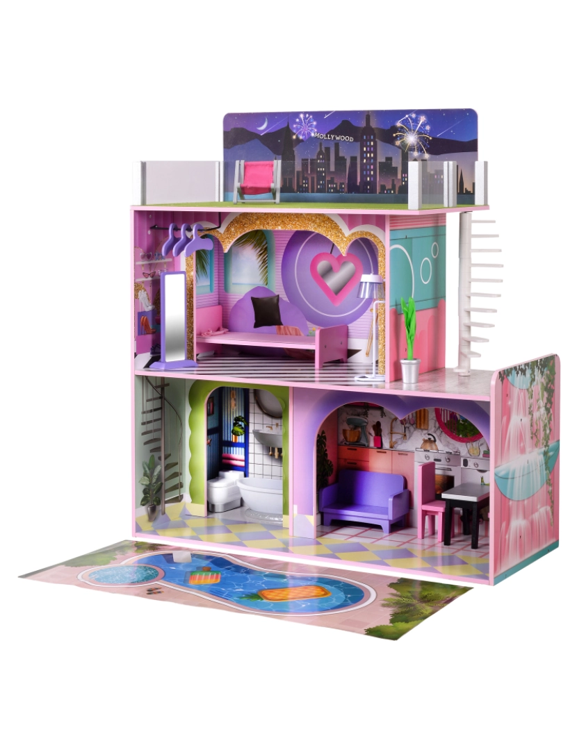 Olivia's Little World - O pequeno mundo de Olivia crianças de madeira Dreamland Sunset conjunto de bonecas de 3 níveis