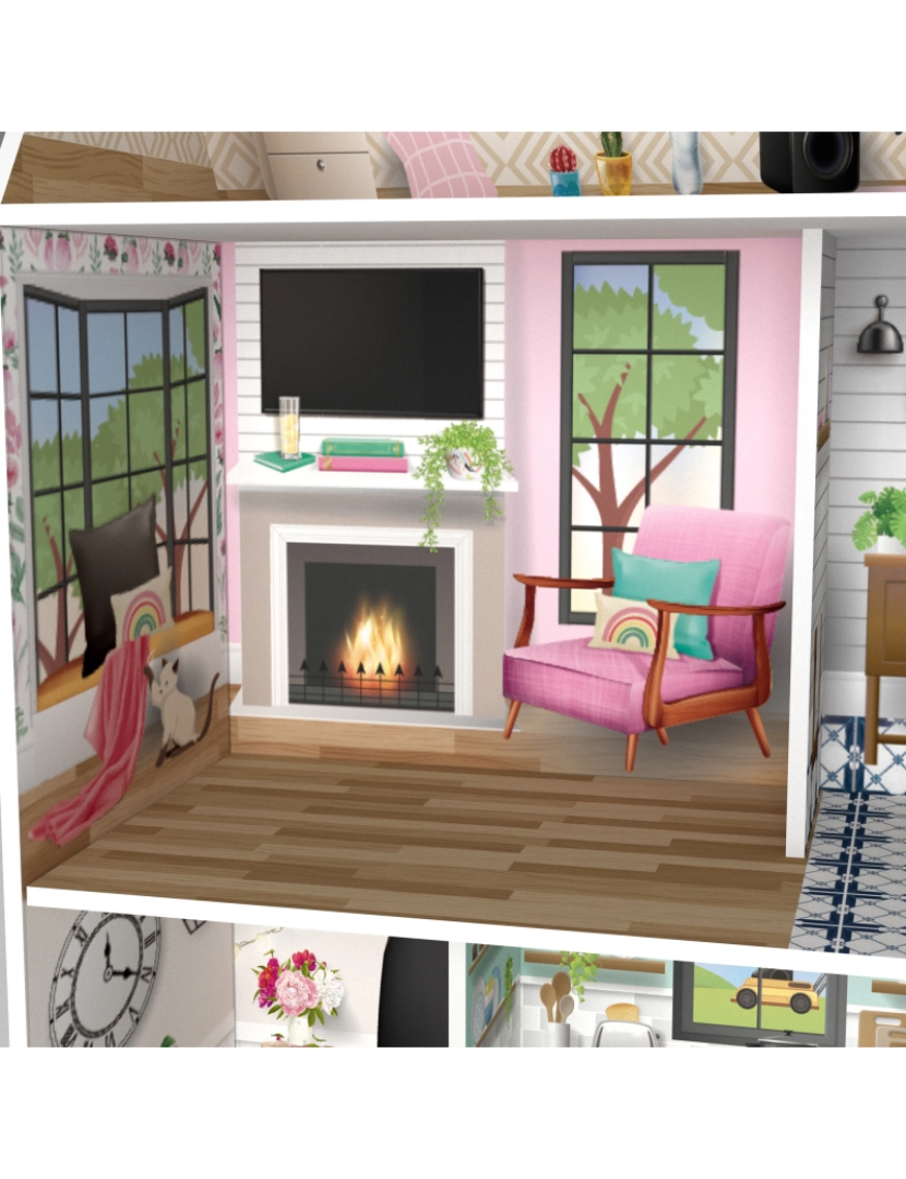 imagem de O pequeno mundo de Olivia por Teamson crianças de madeira Dreamland Farmhouse Dollhouse conjunto7