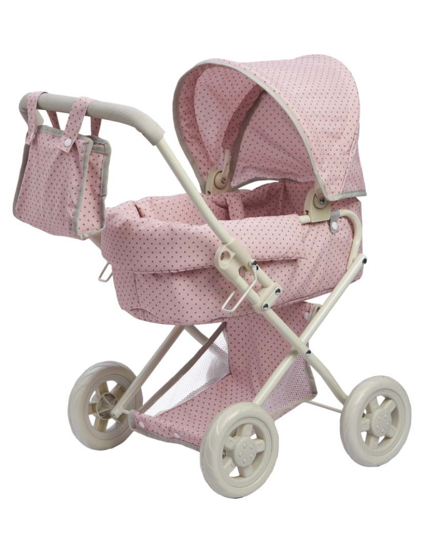 Olivia's Little World - Olivia's Little World Polka Dots Princess Deluxe Baby Doll Stroller, Pink
