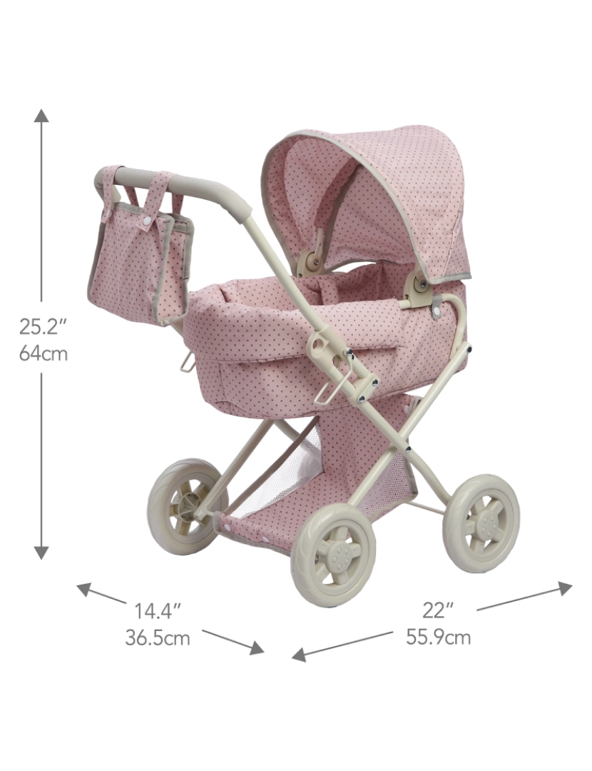 imagem de Olivia's Little World Polka Dots Princess Deluxe Baby Doll Stroller, Pink4