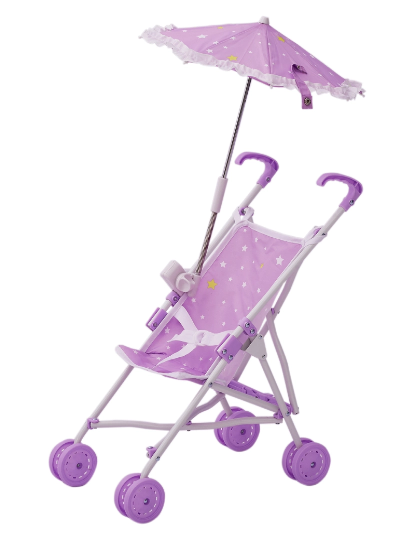 Olivia's Little World - Olivia's Little World - Baby Doll Stroller With Parasol - Roxo / Estrelas