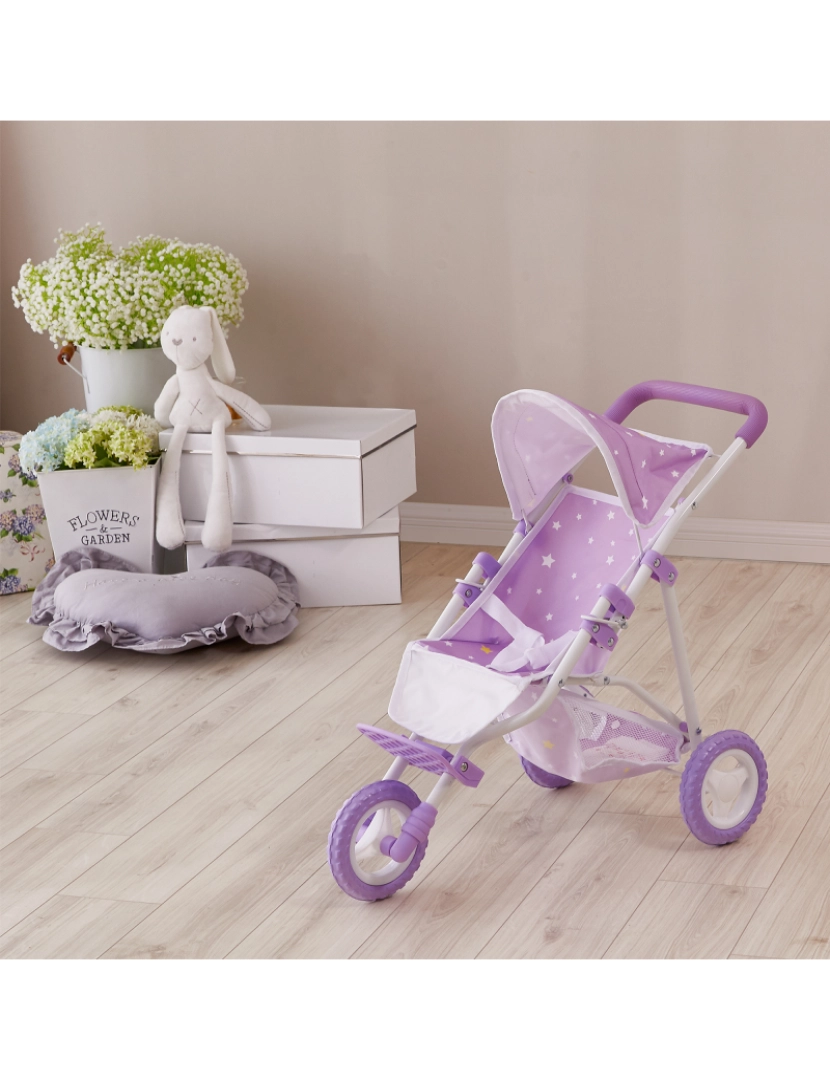 imagem de O pequeno mundo de Olivia Twinkle Stars Doll Jogging Stroller, roxo3