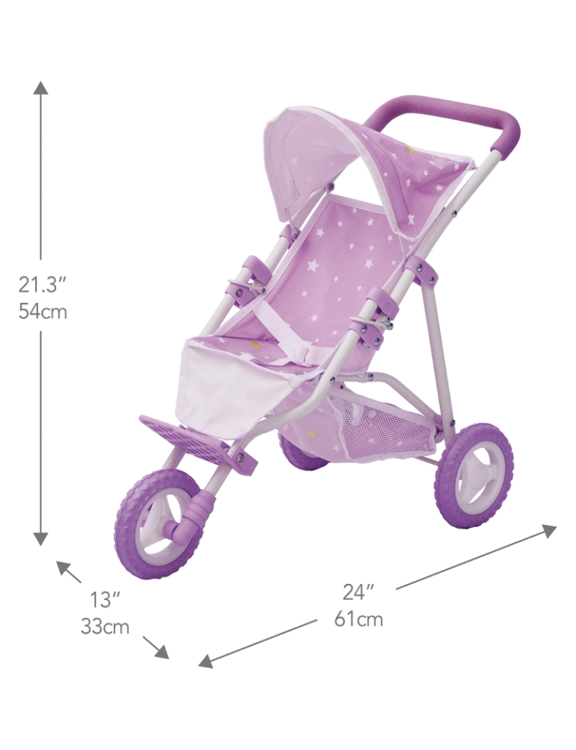 imagem de O pequeno mundo de Olivia Twinkle Stars Doll Jogging Stroller, roxo4