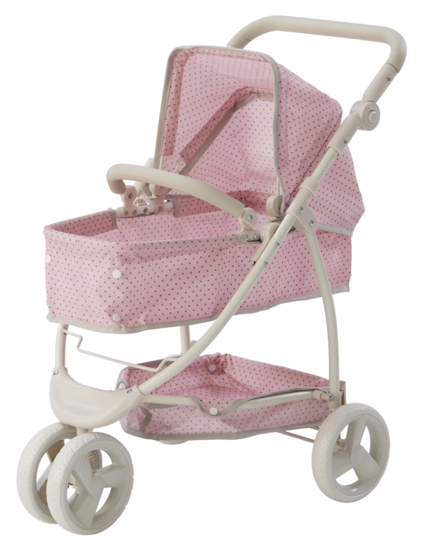 Olivia's Little World - Little World Polka Dots Princess 2-In-1 Baby Doll Stroller, Pink