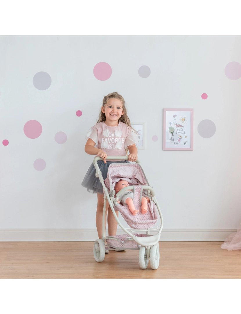 imagem de Little World Polka Dots Princess 2-In-1 Baby Doll Stroller, Pink2