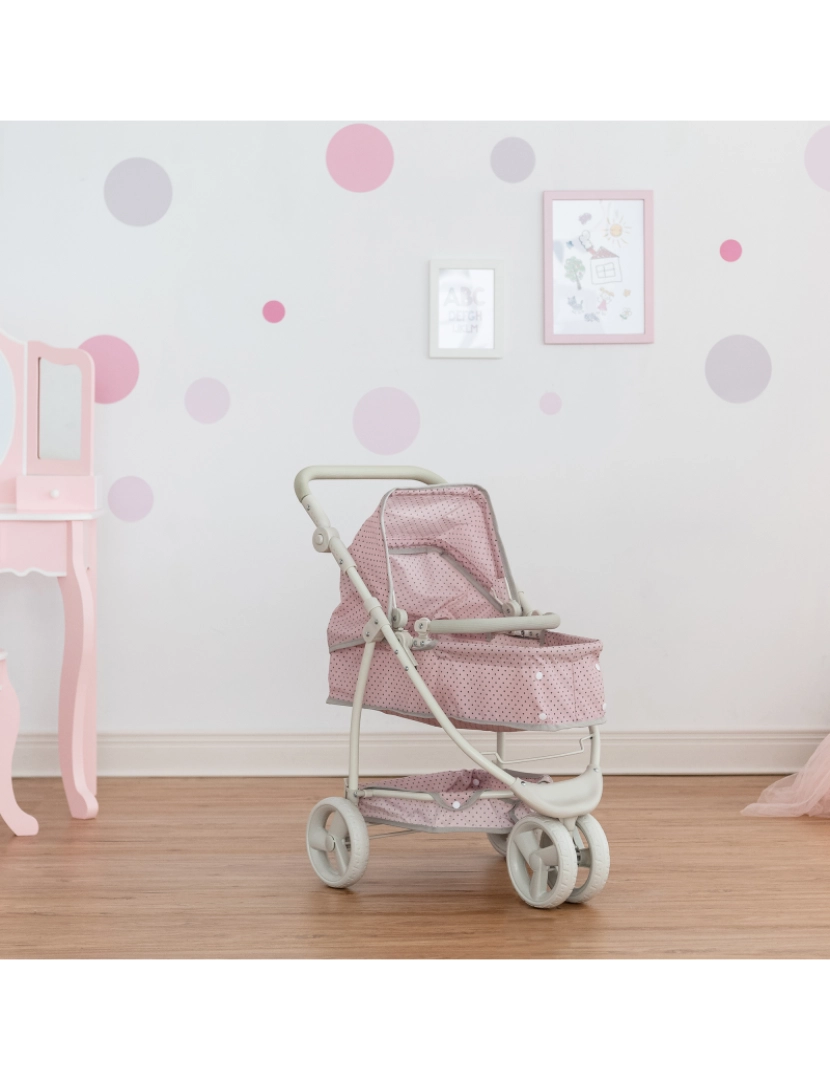 imagem de Little World Polka Dots Princess 2-In-1 Baby Doll Stroller, Pink3