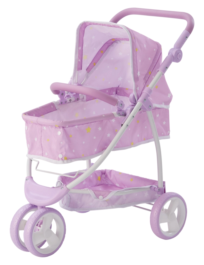 Olivia's Little World - O Little World Twinkle Stars Princess 2-In-1 Baby Doll Stroller, Roxo