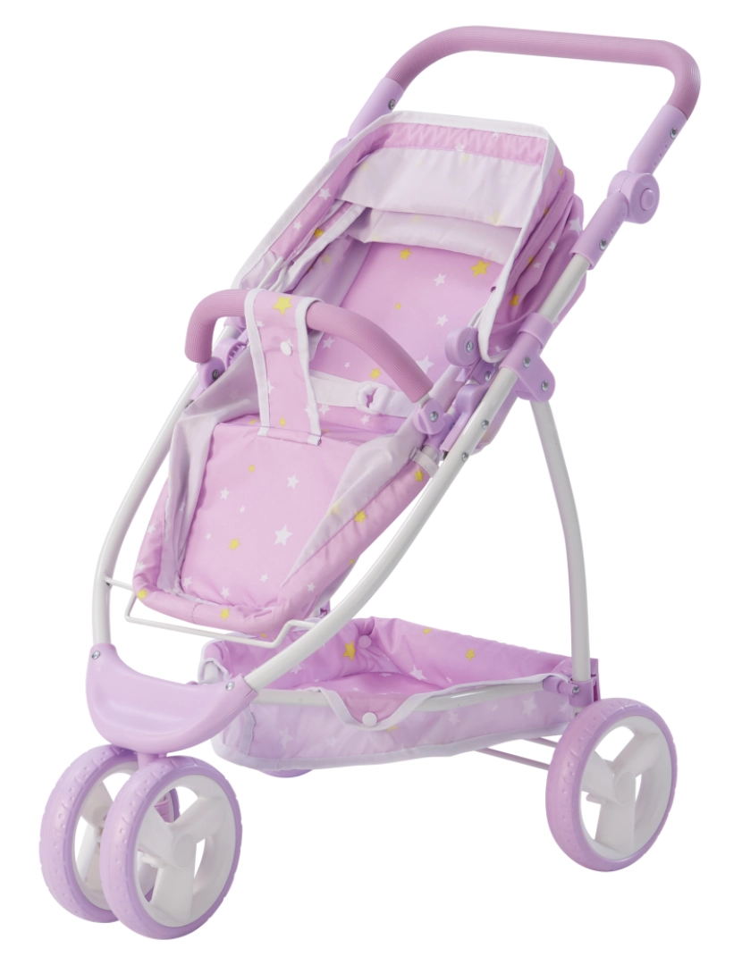 imagem de O Little World Twinkle Stars Princess 2-In-1 Baby Doll Stroller, Roxo6