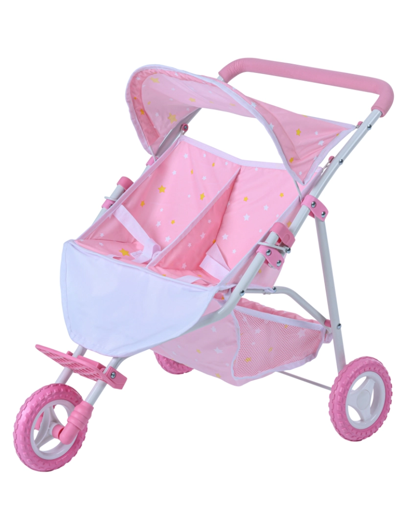 Olivia's Little World - Olivia's Little World - Twinkle Stars Princess Baby Doll Twin Strollers - Pink