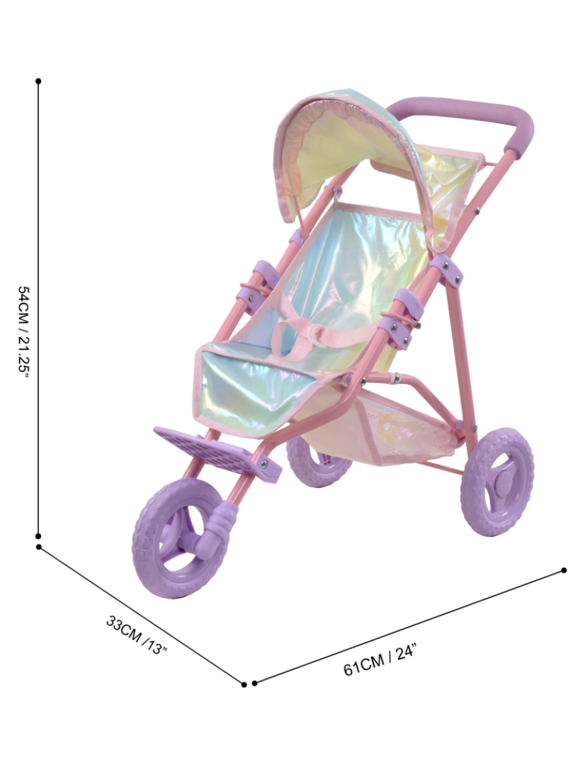 imagem de O Little World de Olivia por Teamson Kids Magical Dreamland Jogging Doll Stroller4