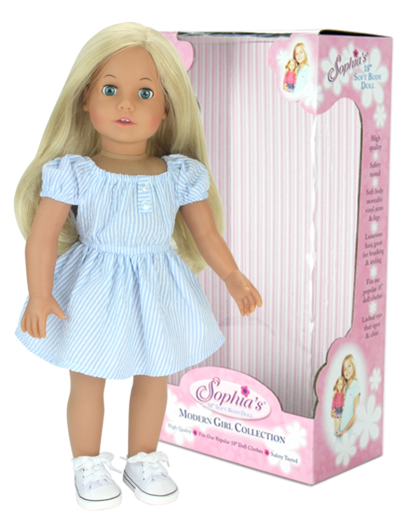 imagem de Sophia's By Teamson Kids 18' Soft Bodied Blonde Doll "Sophia" com olhos azuis1