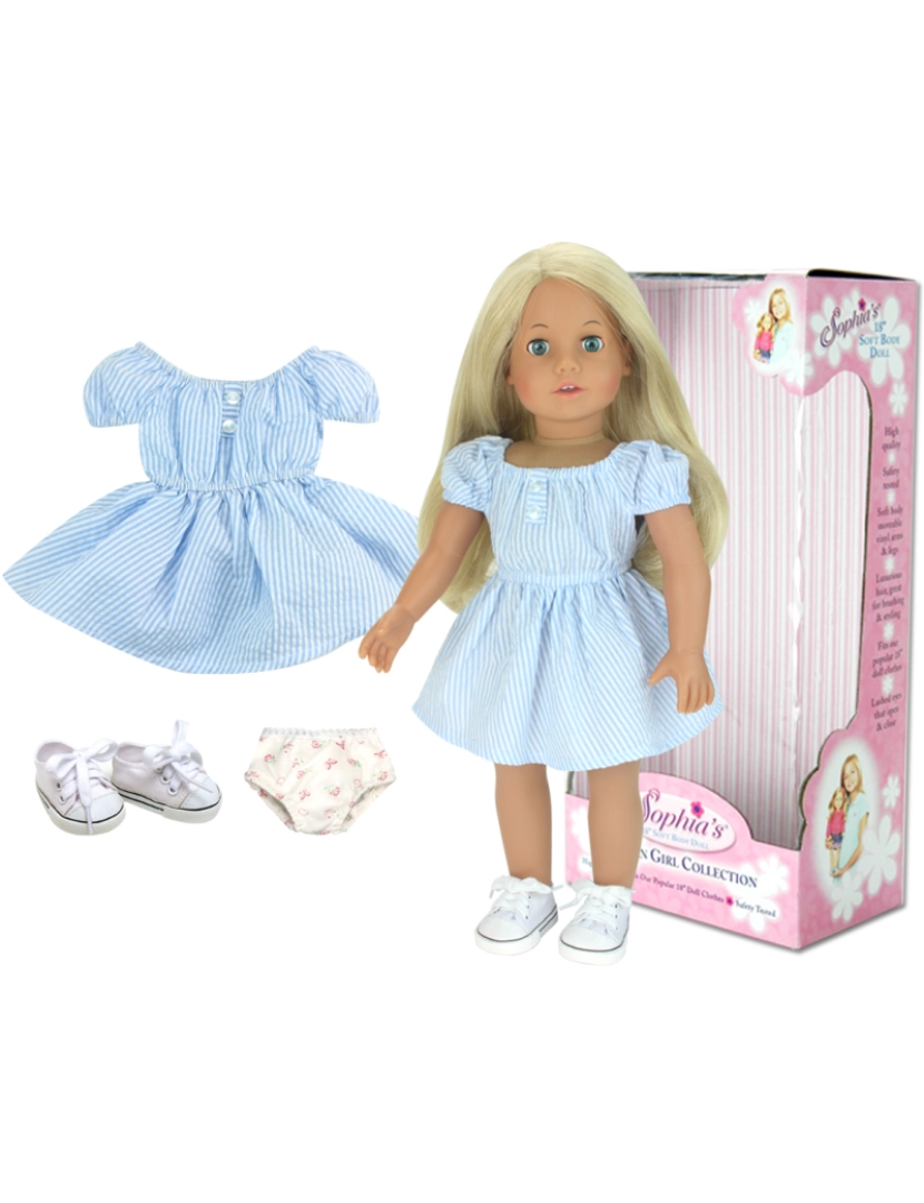 imagem de Sophia's By Teamson Kids 18' Soft Bodied Blonde Doll "Sophia" com olhos azuis2