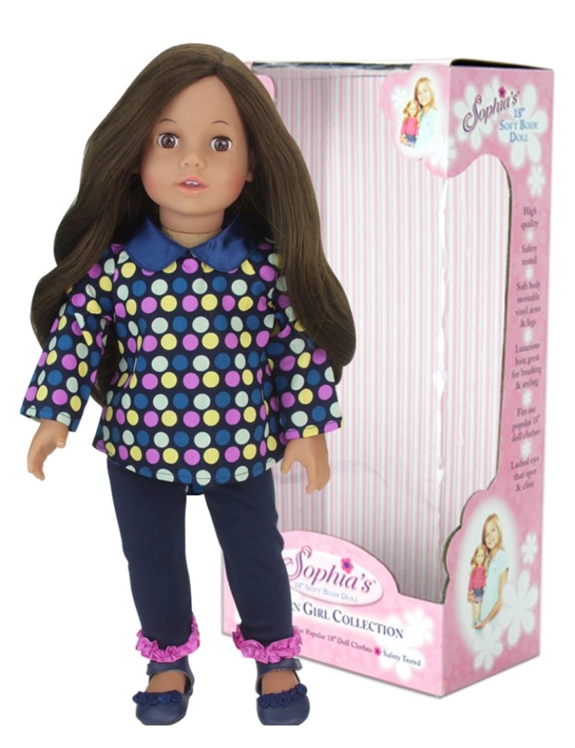 imagem de Sophia's By Teamson Kids 18' Soft Bodied Brunette Doll Catherine Brown Eyes1