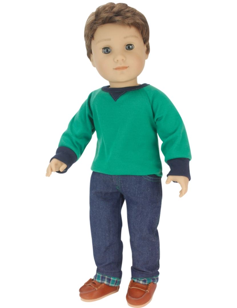 imagem de Sophia's By Teamson Crianças Camisa, Jeans, e Penny Loafers Set para 18" Boy Dolls2