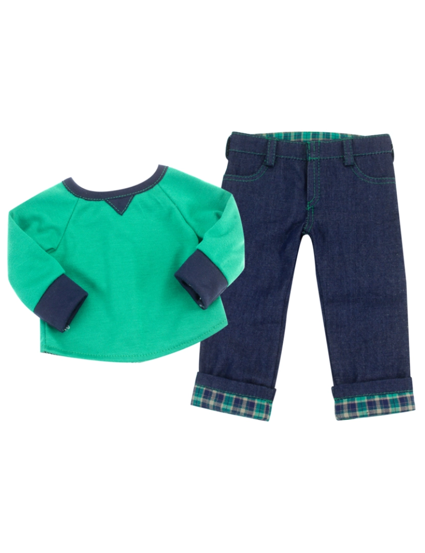 imagem de Sophia's By Teamson Crianças Camisa, Jeans, e Penny Loafers Set para 18" Boy Dolls5