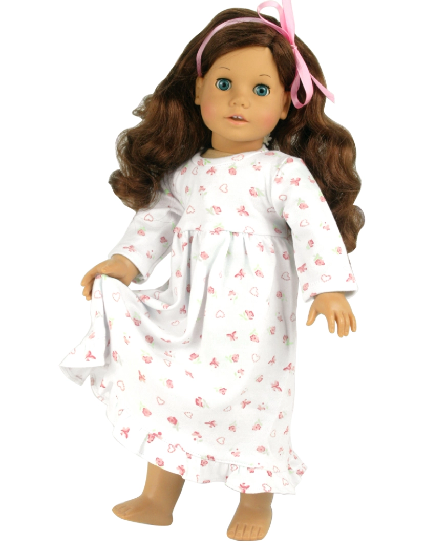 Sophias - Sophia's By Teamson Kids Floral Print Nightgown For 18'''' Dolls, White