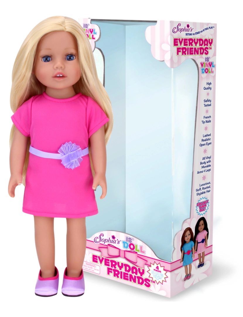 Sophias - Sophia's By Teamson Kids 18" All Vinyl Blonde Hair Doll "Chloe" com olhos azuis