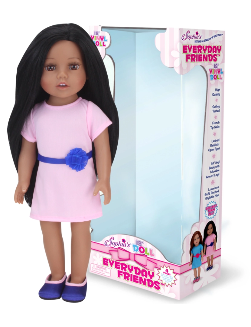 imagem de Sophia's By Teamson Kids 18" All Vinyl Dark Brown Hair Doll Brooklyn Brown Eyes1