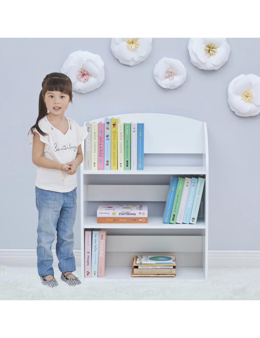 imagem de Campos de fantasia Por Teamson Crianças Meninos Sized Bookcase Com 3 prateleiras, Branco2