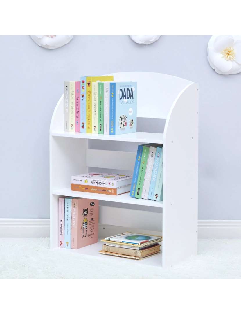 imagem de Campos de fantasia Por Teamson Crianças Meninos Sized Bookcase Com 3 prateleiras, Branco7