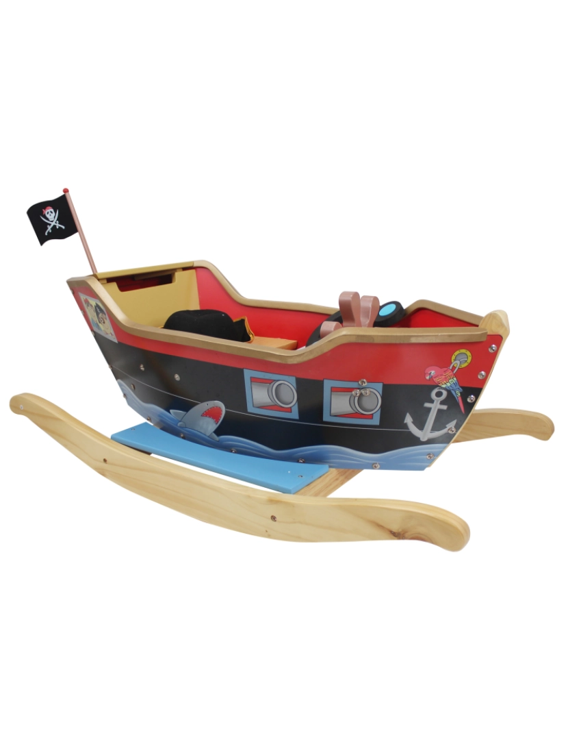 imagem de Campos de fantasia Por Teamson Kids Little Captain Hook Play Rocker, Vermelho/preto1