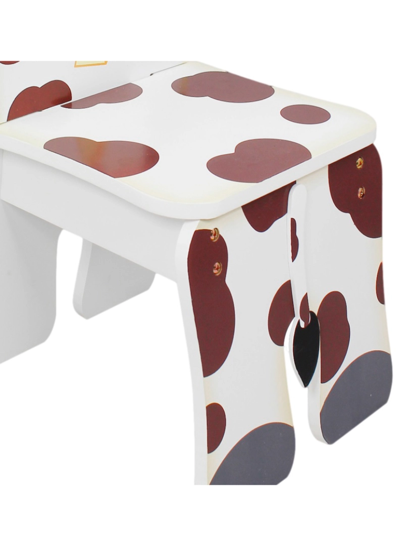 imagem de Campos de fantasia por Teamson Kids Toy Furniture Happy Farm Cow Chair, Branco/Brown4