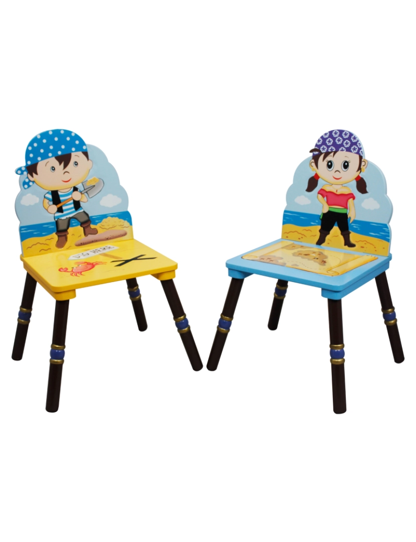 imagem de Campos de fantasia - Toy Furniture -Pirate Island Set de 2 cadeiras -B1