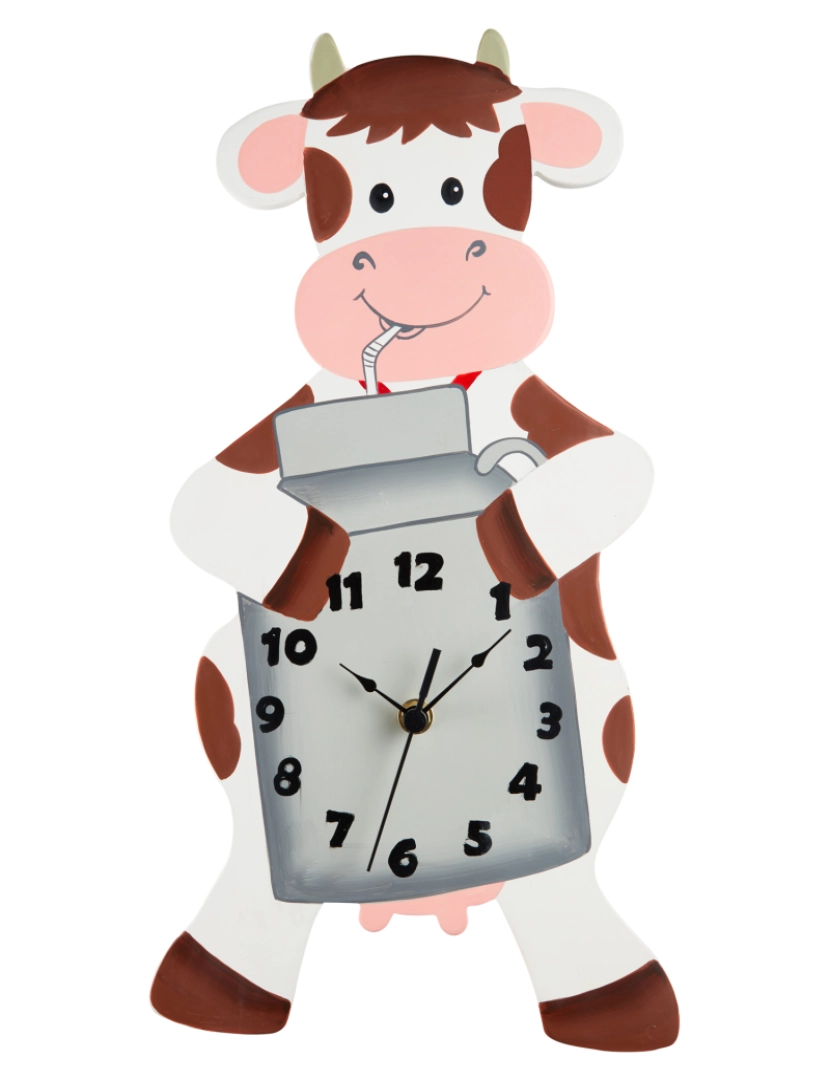 imagem de Campos de fantasia - Mobília de brinquedo -Happy Farm Cow Wall Clock1