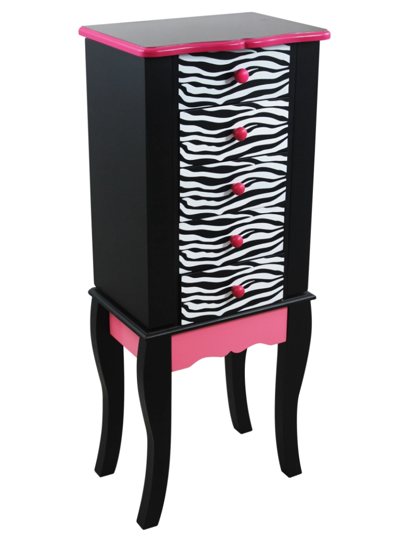 imagem de Fantasia Campos - Moda Zebra Impressões Irina Brinquedo Jóias Armoire - Rosa / Preto1