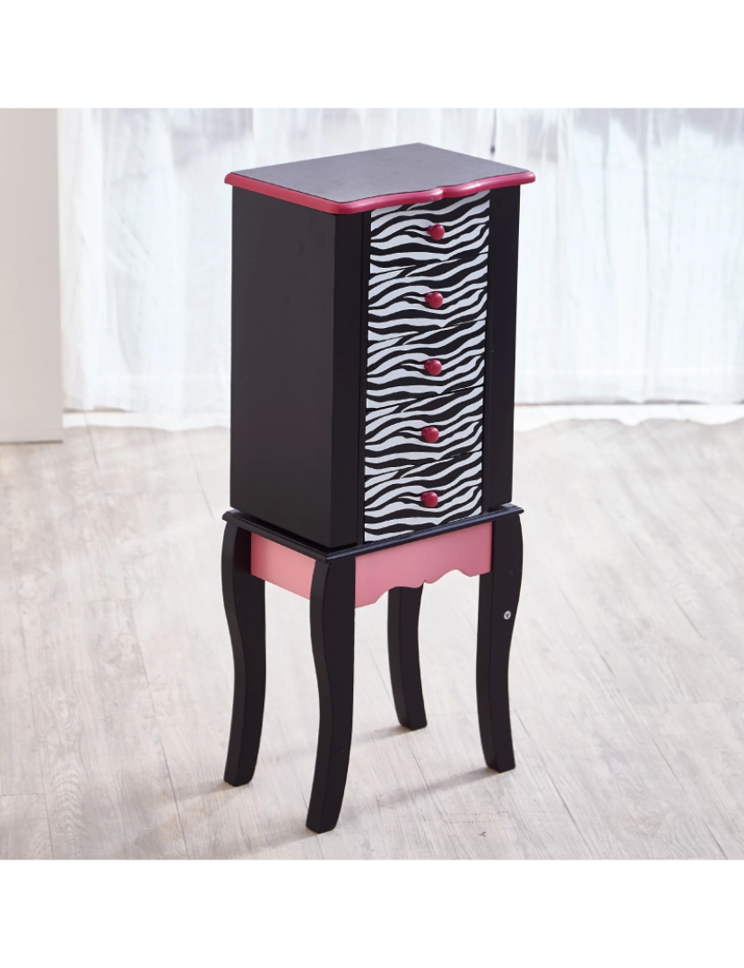 imagem de Fantasia Campos - Moda Zebra Impressões Irina Brinquedo Jóias Armoire - Rosa / Preto2