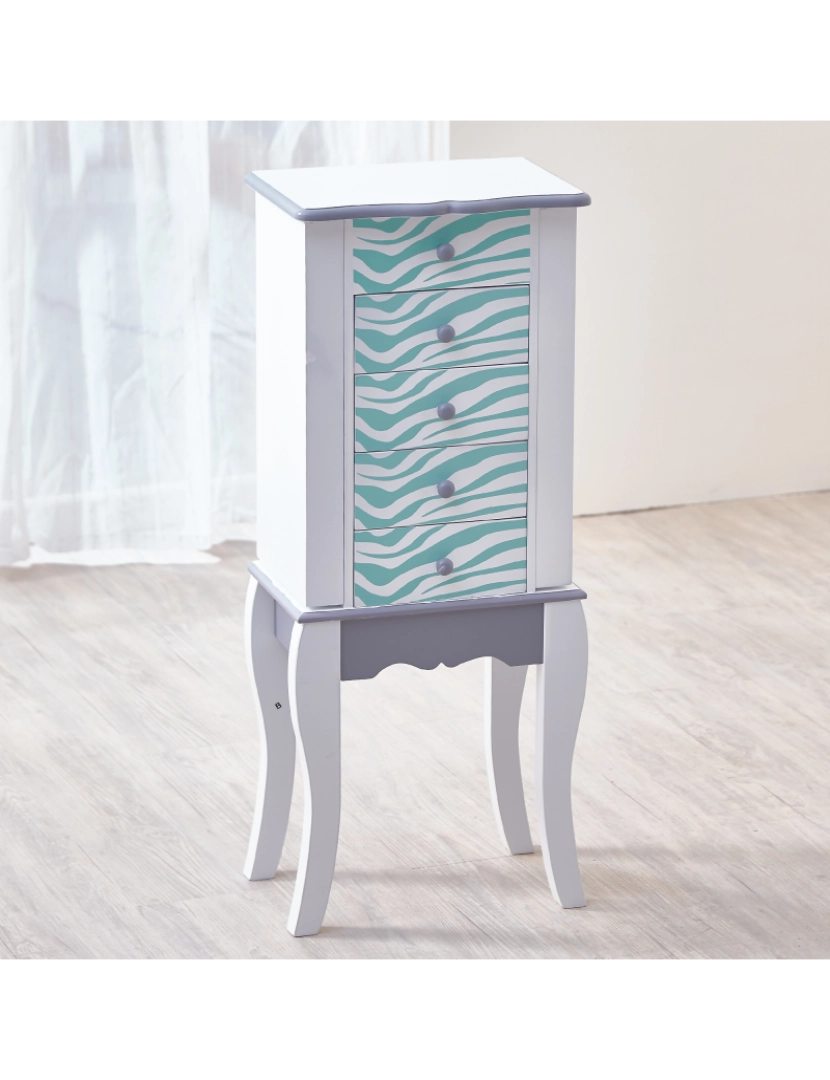 imagem de Fantasia Campos Moda Zebra Impressões Irina Toy Jóias Armoire Azul / Branco2