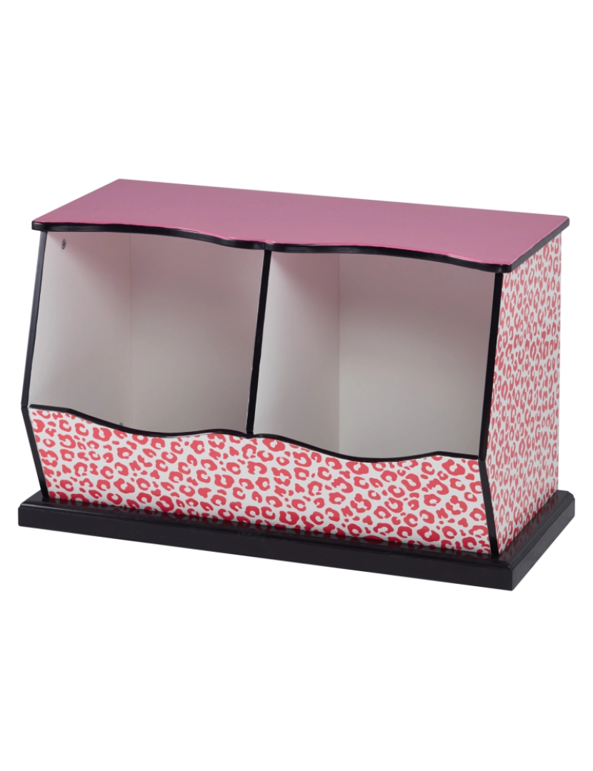 imagem de Fantasia Campos - Moda Leopard Impressões Miranda Toy Cubby Storage - Rosa / Preto1