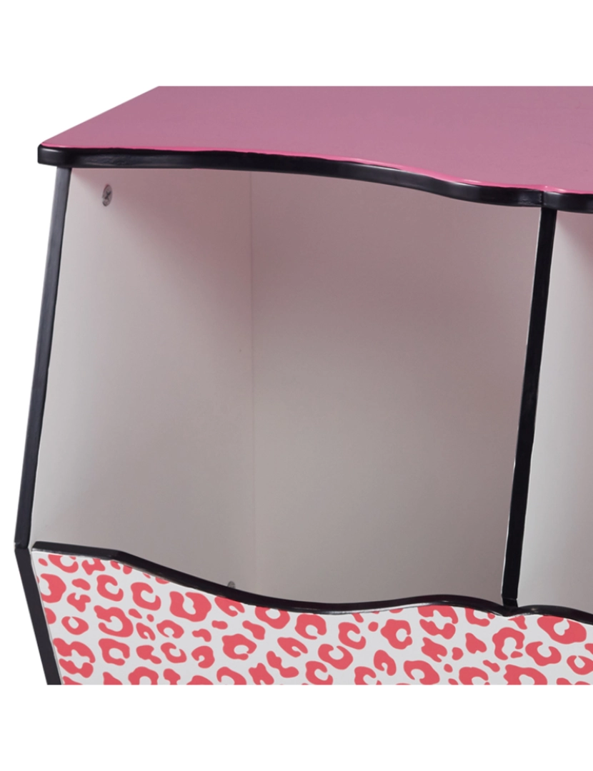 imagem de Fantasia Campos - Moda Leopard Impressões Miranda Toy Cubby Storage - Rosa / Preto4