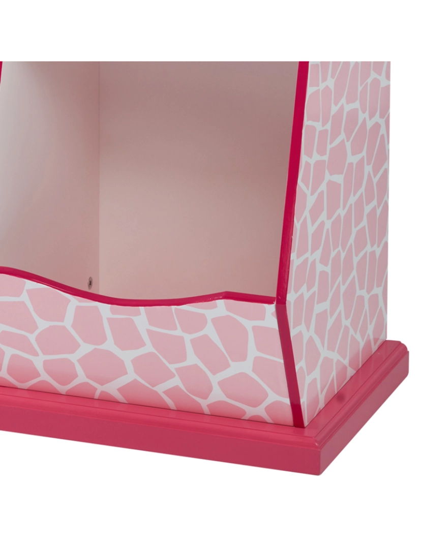 imagem de Fantasia Campos - Moda Giraffe Impressões Miranda Armazenamento de Cubby de brinquedo - rosa / branco5