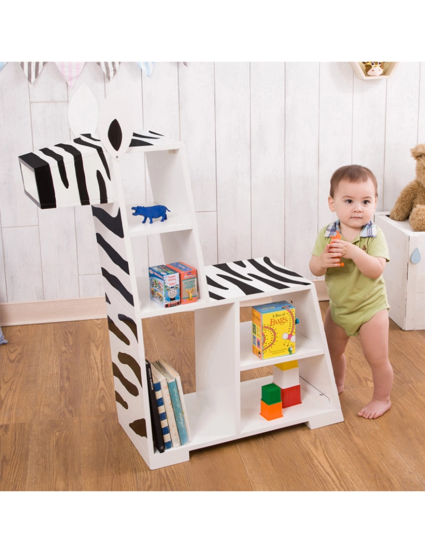 imagem de Teamson Kids Zoo Kingdom Zebra prateleira - branco/preto2