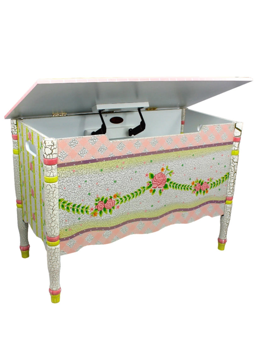 imagem de Campos de fantasia - Toy Furniture -Crackled Rose Toy Chest4