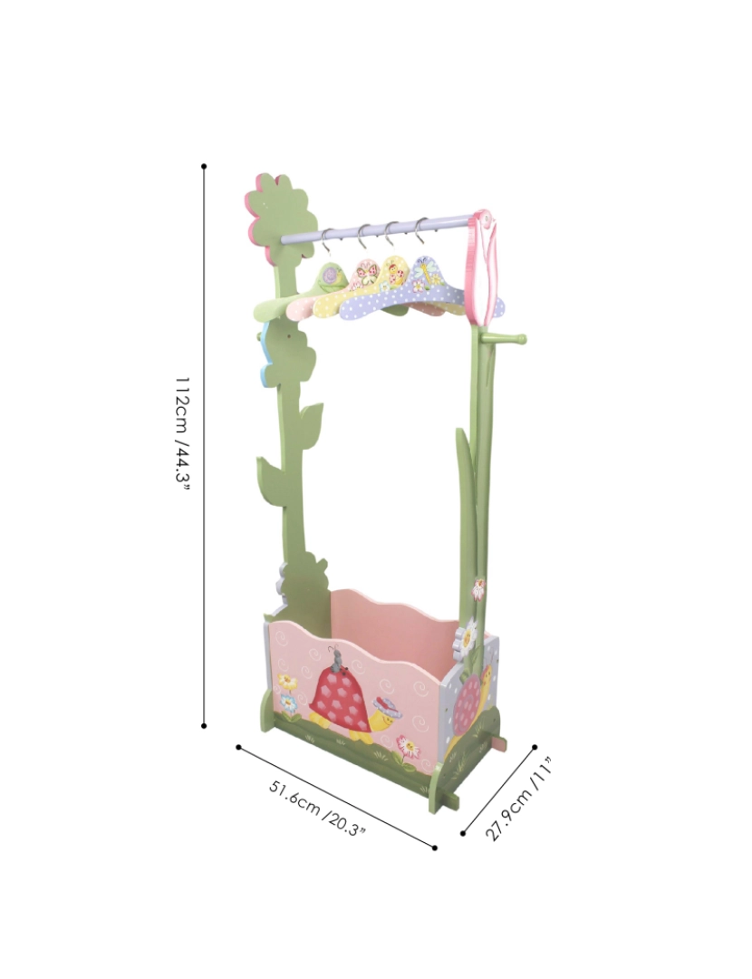 imagem de Campos de fantasia - Mobília de brinquedo -Magic Garden vestir Valet Rack W / 4 Hangers2