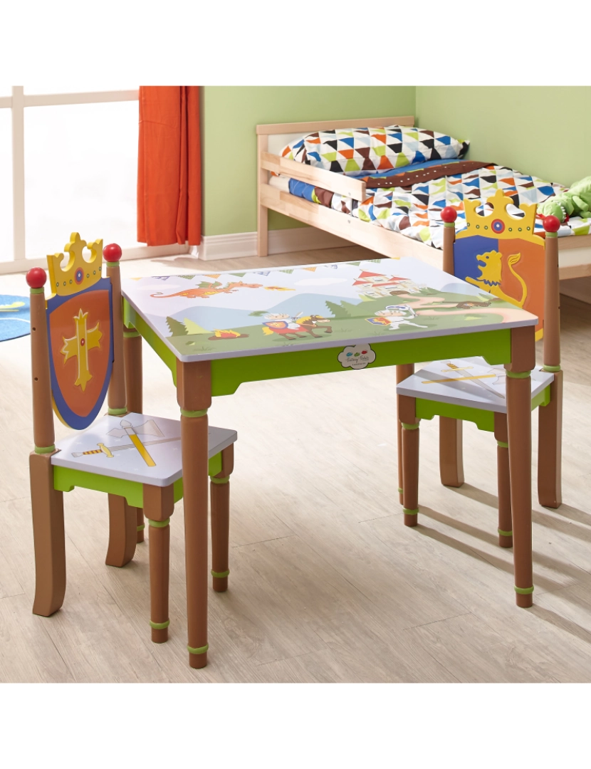 imagem de Campos de fantasia - Mobília do brinquedo - noites e dragões Conjunto de mesa e 2 cadeiras3