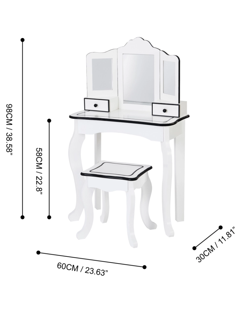 imagem de Teamson Kids Little Lady Adriana Vanity e Stool Playset3