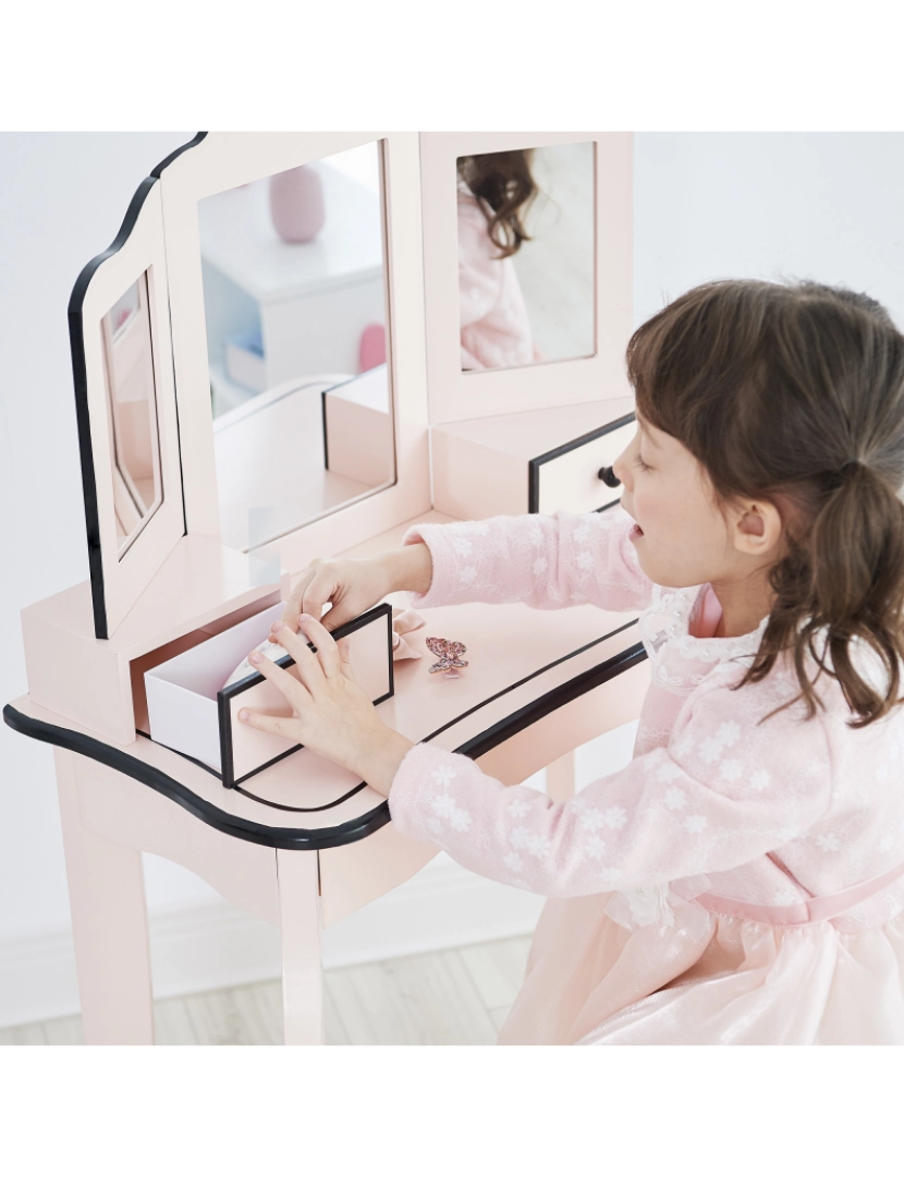 imagem de Teamson Kids Senhora Gisele. Vaidade de brinquedo Conjunto - Rosa / Preto5