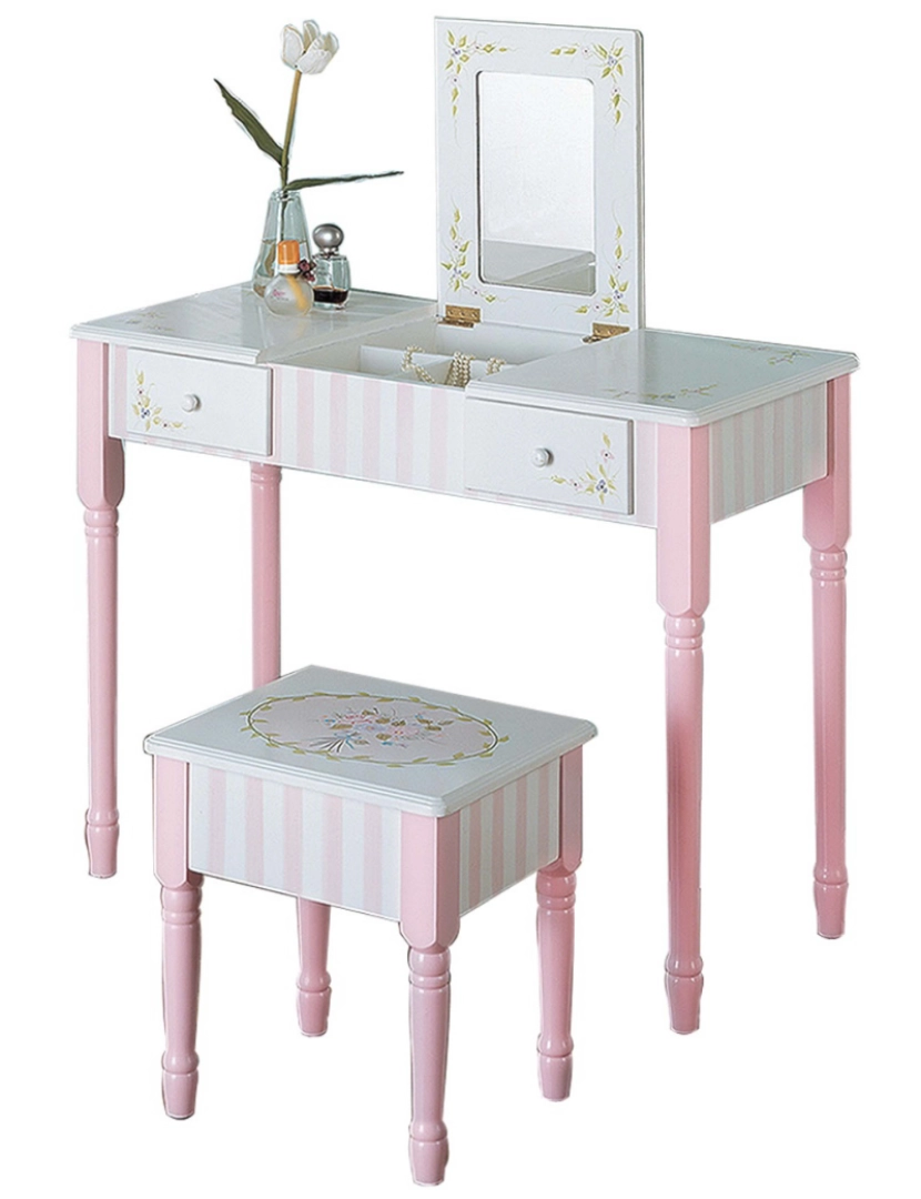 imagem de Campos de fantasia Crianças Bouquet Jogar Vanity Table & Stool Conjunto3