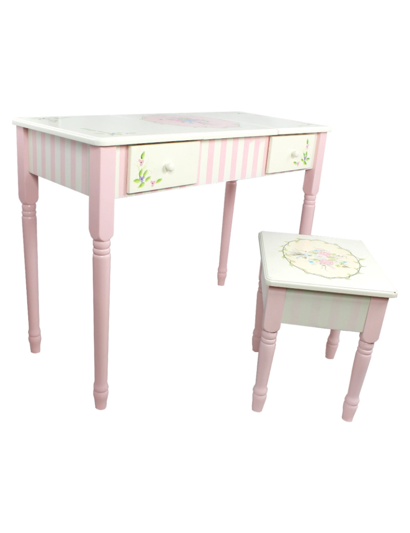 imagem de Campos de fantasia Crianças Bouquet Jogar Vanity Table & Stool Conjunto4