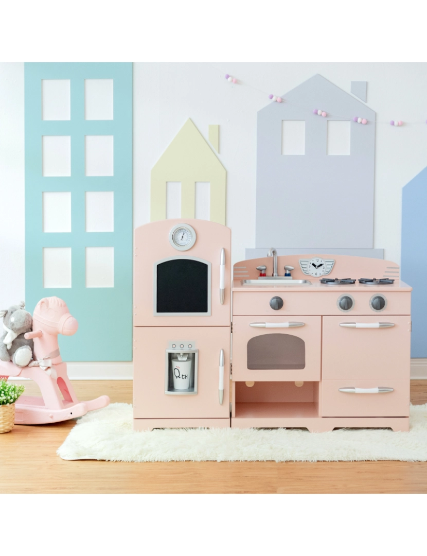 imagem de Teamson Kids Little Chef Fairfield Retro Play Cozinha - Rosa3